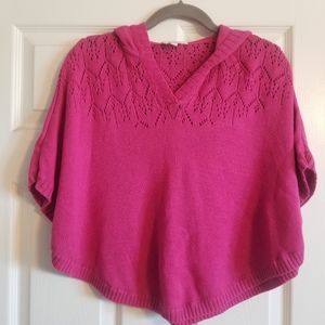 Girls Cute Pink Knit Poncho/Cape